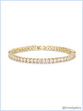 14K Gold Plated Cubic Zirconia Tennis Bracelet for Women
